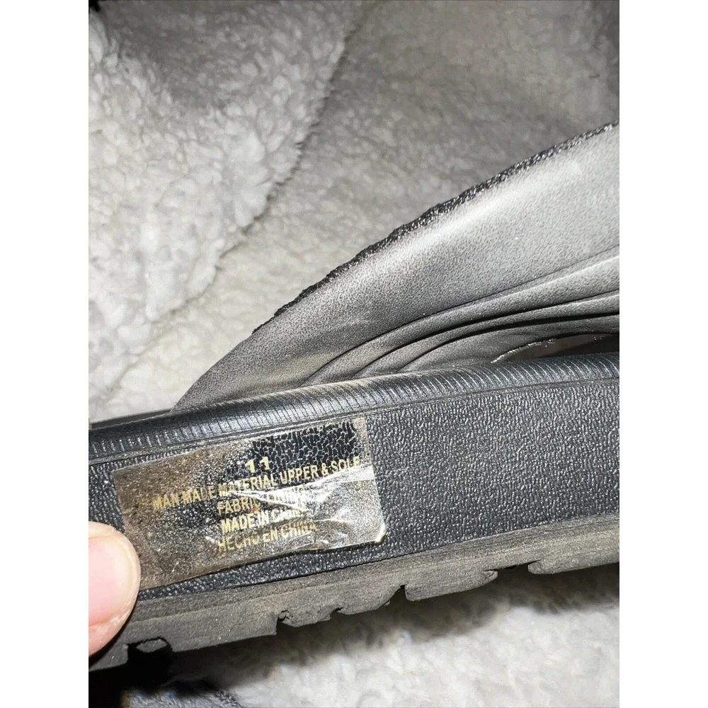 Flojos Flip Flop Mens Size 11‎ Black Gray Memory Foam Thongs Slide Sandals